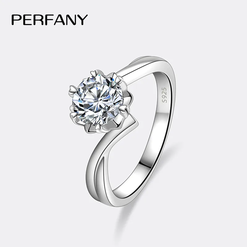 Anillo de moissanita de 0,3-2CT para mujer, plata pura S925, copo de nieve, anillo de boda de diamante de laboratorio, joyería de boda de lujo 1 Anillo de moissanita de 0,3-2CT para mujer, plata pura S925, copo de nieve, anillo de boda de diamante de laboratorio, joyería de boda de lujo 1