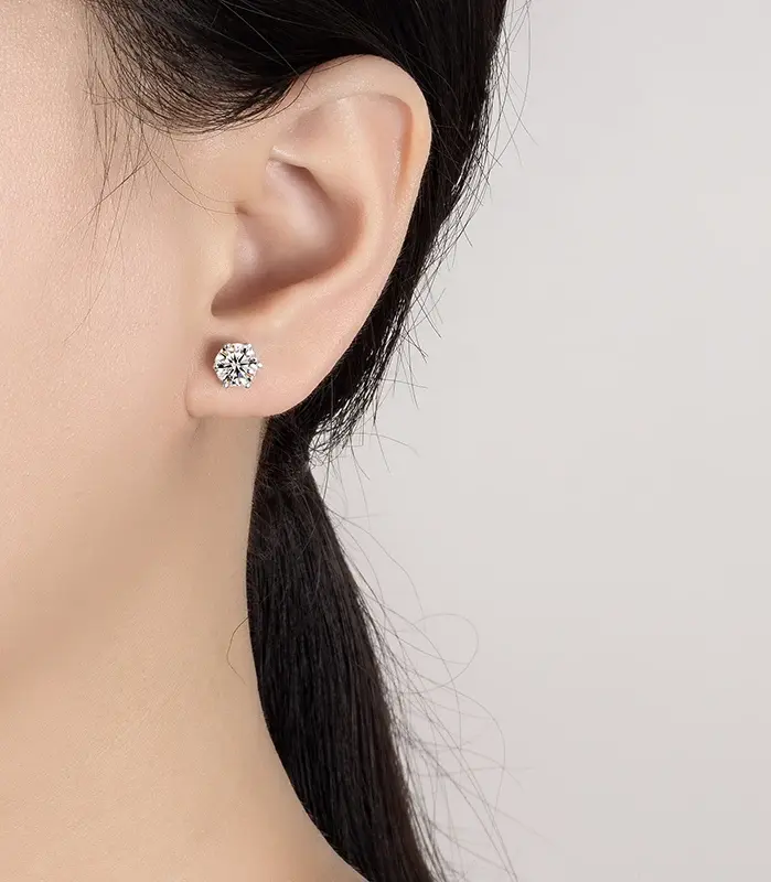 pendientes de moissanita de 0,2 CT-2CT para mujer, tornillos de plata pura S925, pendientes de diamantes certificados en laboratorio, joyería de boda 2