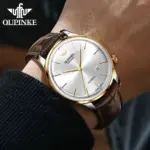 reloj con correa de cuero genuino para hombre, reloj de pulsera mecánico automático con movimiento suizo importado Original, ultrafino y luminoso 3 reloj con correa de cuero genuino para hombre, reloj de pulsera mecánico automático con movimiento suizo importado Original, ultrafino y luminoso 3