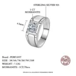 Anillo de moissanita para hombre, 0,5/1CT, plata pura S925, diseño esmerilado, anillo de boda de diamante eterno, joyería de lujo 3 Anillo de moissanita para hombre, 0,5/1CT, plata pura S925, diseño esmerilado, anillo de boda de diamante eterno, joyería de lujo 3