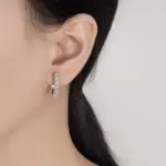 pendientes de moissanita de 1,2 quilates para mujer, plata pura S925, diamantes certificados GRA, hebillas de oreja de fila recta, joyería de moda 2 pendientes de moissanita de 1,2 quilates para mujer, plata pura S925, diamantes certificados GRA, hebillas de oreja de fila recta, joyería de moda 2