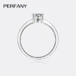 Anillo de moissanita de corte cuadrado de 0,6 quilates para mujer, joyería de boda de moda Simple con diamantes de imitación de plata pura S925 5