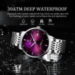 Reloj de lujo para hombre, relojes luminosos resistentes al agua de acero inoxidable, reloj deportivo de cuarzo, reloj de pulsera de negocios con fecha para hombre 3
