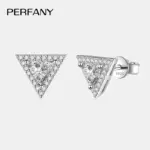 Pendientes de moissanita de corte Triangular de 0,5 quilates para mujer, joyería de boda de diamante para cultivar laboratorio de plata pura S925 4 Pendientes de moissanita de corte Triangular de 0,5 quilates para mujer, joyería de boda de diamante para cultivar laboratorio de plata pura S925 4