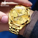 Reloj de pulsera de dragón dorado para hombre, cronógrafo de lujo, mecánico, luminoso 5 Reloj de pulsera de dragón dorado para hombre, cronógrafo de lujo, mecánico, luminoso 5