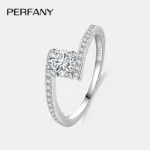 Anillo de moissanita de 0,5 quilates para mujer, plata pura S925, brillante, diamante de laboratorio, brazo giratorio, banda de boda, joyería de lujo 1 Anillo de moissanita de 0,5 quilates para mujer, plata pura S925, brillante, diamante de laboratorio, brazo giratorio, banda de boda, joyería de lujo 1
