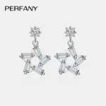 pendientes de gota de moissanita para mujer, 0,2 quilates, plata pura S925, diseño de estrella, diamante de laboratorio, regalo de fiesta, joyería 1