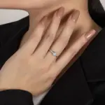 Anillo de moissanita de corte cuadrado de 0,6 quilates para mujer, joyería de boda de moda Simple con diamantes de imitación de plata pura S925 2
