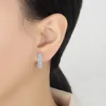 pendientes de aro de moissanita para mujer, 100% de plata pura, diamante de laboratorio, elegante, alta joyería, regalo de fiesta 2