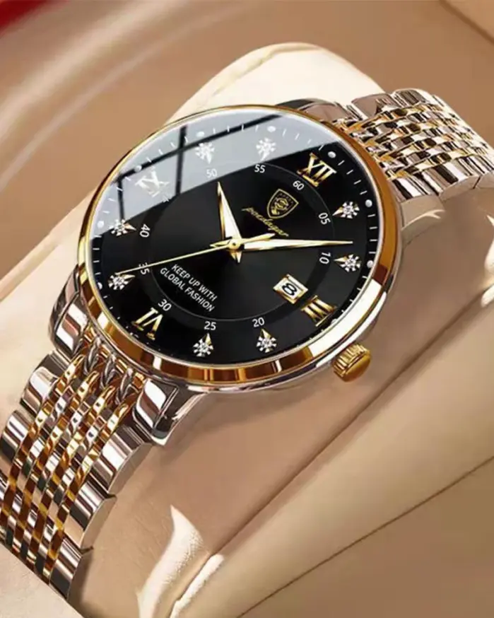 relojes de lujo de cuarzo para mujer, reloj de pulsera resistente al agua con fecha luminosa, inoxidable, regalo para novia 1