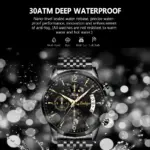 Reloj POEDAGAR, nuevo reloj de moda para hombre, resistente al agua, luminoso, con fecha, relojes deportivos, reloj de pulsera de cuarzo de lujo para hombre, reloj de lujo para hombre + caja 2