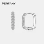 0.42CT todos los pendientes de aro de moissanita para mujer 100% plata pura pendientes cuadrados de diamantes de laboratorio joyería de boda de moda 5