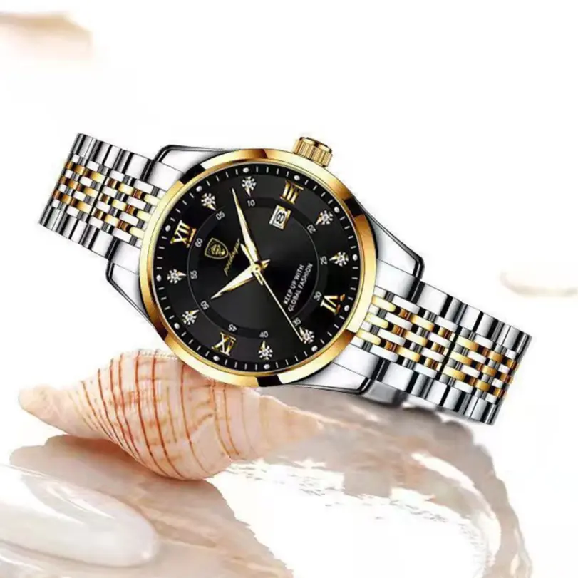 relojes de lujo de cuarzo para mujer, reloj de pulsera resistente al agua con fecha luminosa, inoxidable, regalo para novia 6