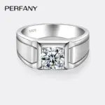 Anillo de moissanita para hombre, 0,5/1CT, plata pura S925, diseño esmerilado, anillo de boda de diamante eterno, joyería de lujo 4 Anillo de moissanita para hombre, 0,5/1CT, plata pura S925, diseño esmerilado, anillo de boda de diamante eterno, joyería de lujo 4