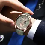 Reloj para hombre, reloj de pulsera deportivo de lujo para hombre, resistente al agua, Cuero Luminoso, relojes de cuarzo con fecha, caja para hombre 5