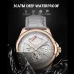 Reloj para hombre, reloj de pulsera deportivo de lujo para hombre, resistente al agua, Cuero Luminoso, relojes de cuarzo con fecha, caja para hombre 2