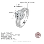 Anillo de moissanita de 2/3 quilates para mujer, chapado en plata pura S925, anillo de boda de oro blanco de 18 quilates con diamantes, joyería de boda lujosa 3 Anillo de moissanita de 2/3 quilates para mujer, chapado en plata pura S925, anillo de boda de oro blanco de 18 quilates con diamantes, joyería de boda lujosa 3