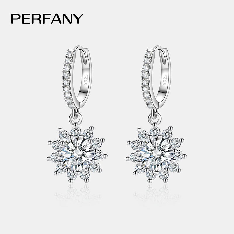 Pendientes de moissanita 0,5/1CT para mujer, pendientes de gota de diamantes de laboratorio de girasol de plata pura S925, joyería de boda de lujo 1 Pendientes de moissanita 0,5/1CT para mujer, pendientes de gota de diamantes de laboratorio de girasol de plata pura S925, joyería de boda de lujo 1