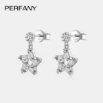 pendientes de gota de moissanita para mujer, 0,2 quilates, plata pura S925, diseño de estrella, diamante de laboratorio, regalo de fiesta, joyería 5
