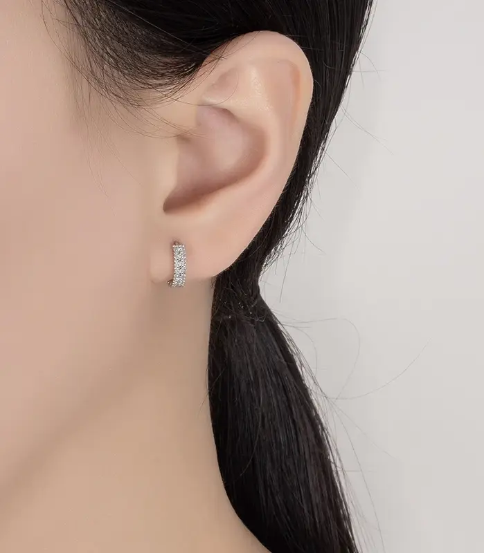 Pendientes de moissanita de 0,14 quilates para mujer, plata pura S925, diamantes cultivados en laboratorio, joyería de boda a la moda, regalos de fiesta 2