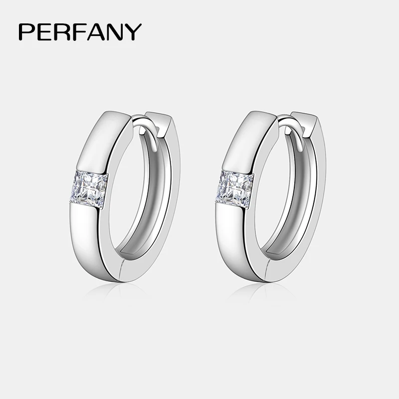0.3CT pendientes de aro de moissanita de corte princesa para mujer 100% plata pura cuadrado diamante de laboratorio joyería de boda de moda 1 0.3CT pendientes de aro de moissanita de corte princesa para mujer 100% plata pura cuadrado diamante de laboratorio joyería de boda de moda 1