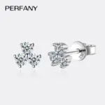 Pendientes de moissanita de 0,6 quilates para mujer, pétalos de plata pura S925, pendientes de diamantes de laboratorio, regalos de joyería de boda a la moda 1