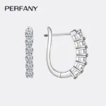 pendientes de moissanita de 1,2 quilates para mujer, plata pura S925, diamantes certificados GRA, hebillas de oreja de fila recta, joyería de moda 5 pendientes de moissanita de 1,2 quilates para mujer, plata pura S925, diamantes certificados GRA, hebillas de oreja de fila recta, joyería de moda 5