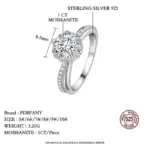 Anillo de moissanita de 1 quilate para mujer, chapado en plata pura S925, oro blanco de 18 quilates, diamante de laboratorio, joyería de boda eterna 3 Anillo de moissanita de 1 quilate para mujer, chapado en plata pura S925, oro blanco de 18 quilates, diamante de laboratorio, joyería de boda eterna 3