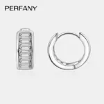 pendientes de aro de moissanita con corte esmeralda para mujer, 100% de plata pura, rectangulares, con diamantes de laboratorio, joyería de lujo para boda 5 pendientes de aro de moissanita con corte esmeralda para mujer, 100% de plata pura, rectangulares, con diamantes de laboratorio, joyería de lujo para boda 5