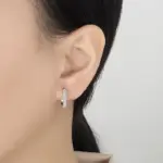 0.42CT todos los pendientes de aro de moissanita para mujer 100% plata pura pendientes cuadrados de diamantes de laboratorio joyería de boda de moda 2