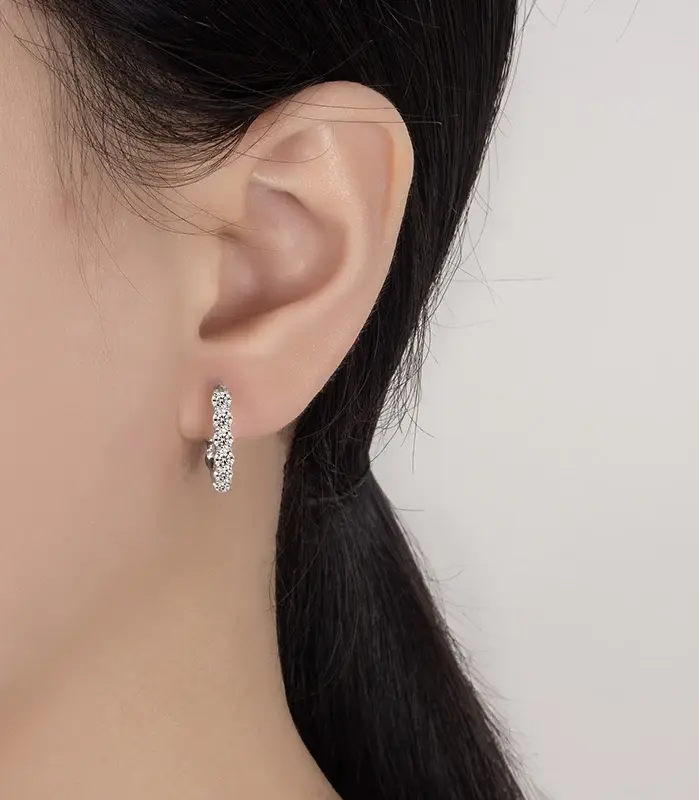 1.8CT todos los pendientes de moissanita para mujer S925 plata pura GRA certificado diamante temperamento joyería para fiesta y boda 2