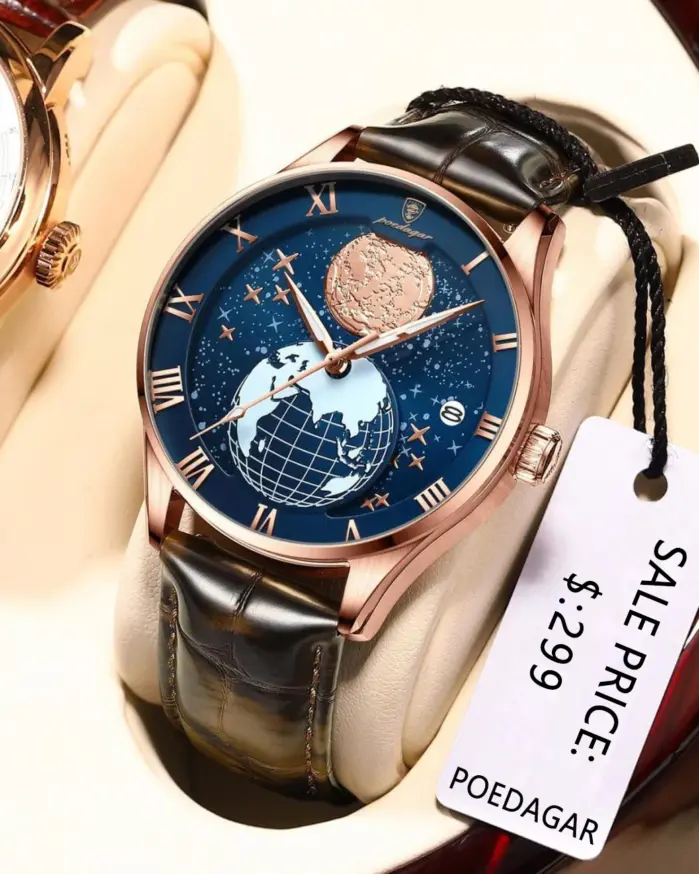 Reloj de pulsera de cuarzo y cuero para hombre, cronógrafo deportivo informal, resistente al agua, con fecha luminosa, marca superior de lujo, nuevo 1