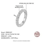 Anillo de moissanita completo de 3mm para mujer, plata pura S925, diamante eterno, anillo de compromiso apilable, joyería de lujo 3