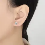 Pendientes de moissanita de 0,3-2 quilates para mujer, tornillo de plata pura S925, joyería de moda de boda con diamantes de laboratorio de seis garras 2