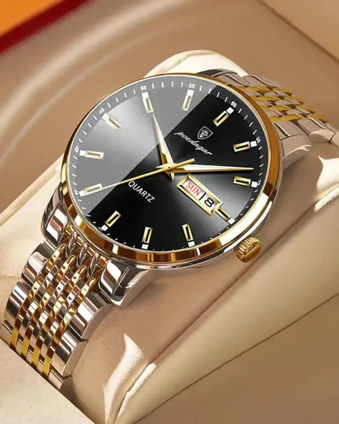 Reloj de pulsera de cuarzo deportivo para hombre, cronógrafo de lujo, de acero inoxidable, luminoso, resistente al agua 1