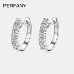 pendientes de moissanita para mujer, 1CT, plata pura S925, cultivo certificado en laboratorio, joyería de fiesta de lujo con diamantes 1