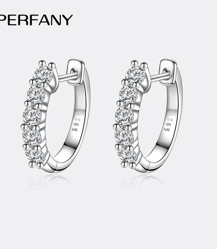pendientes de moissanita para mujer, 1CT, plata pura S925, cultivo certificado en laboratorio, joyería de fiesta de lujo con diamantes 1