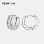 pendientes de aro de moissanita con corte esmeralda para mujer, 100% de plata pura, rectangulares, con diamantes de laboratorio, joyería de lujo para boda 4 pendientes de aro de moissanita con corte esmeralda para mujer, 100% de plata pura, rectangulares, con diamantes de laboratorio, joyería de lujo para boda 4