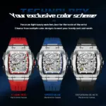 Reloj Automático para hombre, cronógrafo mecánico luminoso, movimiento ahuecado Original, zafiro, esfera de segunda esfera independiente, Tonneau 6 Reloj Automático para hombre, cronógrafo mecánico luminoso, movimiento ahuecado Original, zafiro, esfera de segunda esfera independiente, Tonneau 6