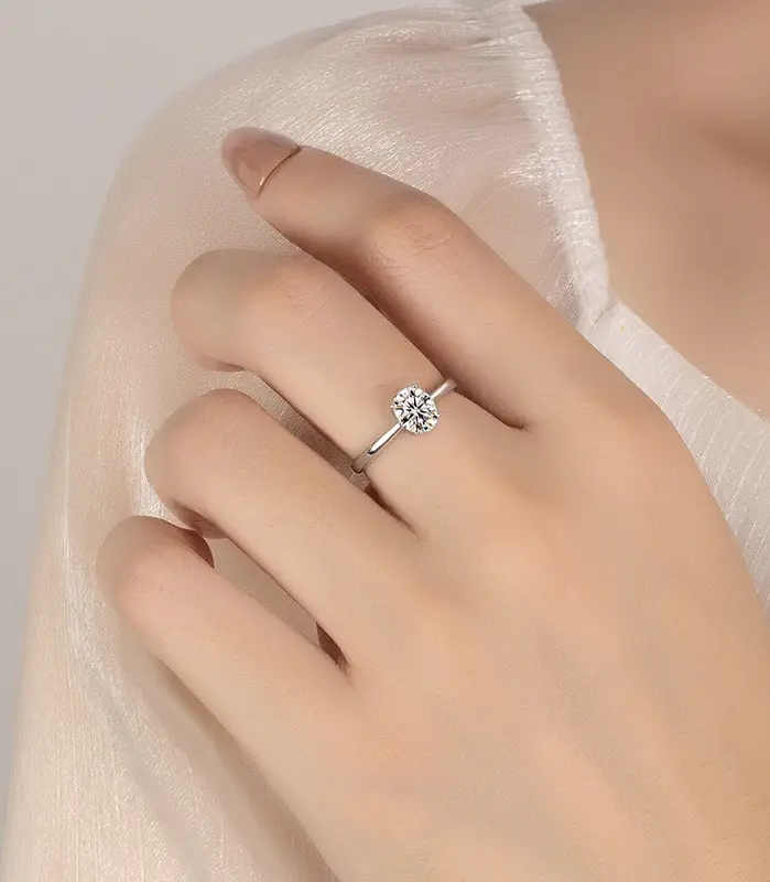 Anillo de moissanita ovalado para mujer, 1/2/3CT, plata pura S925, huevo de Paloma, anillo de compromiso brillante, regalo de joyería de boda 2