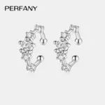 0.64CT todos los pendientes de Clip de moissanita para mujer 100% plata pura diseño minimalista diamante de laboratorio joyería de fiesta de Hip Hop 1