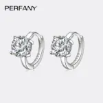 Pendientes de moissanita de 1 quilate para mujer, pendientes simples de cuatro garras de plata pura S925 con diamantes de imitación, joyería de boda de moda 1 Pendientes de moissanita de 1 quilate para mujer, pendientes simples de cuatro garras de plata pura S925 con diamantes de imitación, joyería de boda de moda 1
