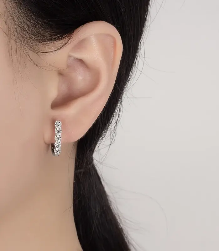 pendientes de moissanita para mujer, 1CT, plata pura S925, cultivo certificado en laboratorio, joyería de fiesta de lujo con diamantes 2