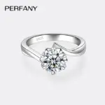 Anillo de moissanita de 0,3-2CT para mujer, plata pura S925, copo de nieve, anillo de boda de diamante de laboratorio, joyería de boda de lujo 4