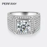 Anillo de moissanita 2/5CT para hombre, conjunto de plata pura S925 con diamantes brillantes, anillo de compromiso, joyería de boda de lujo 4