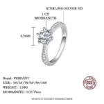 Anillo de moissanita de 0,5-3 quilates para mujer, anillo de compromiso brillante de plata pura S925, joyería de alta gama para boda 3