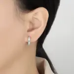0.3CT pendientes de aro de moissanita de corte princesa para mujer 100% plata pura cuadrado diamante de laboratorio joyería de boda de moda 2