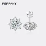 Pendientes de moissanita de 0,3-1 quilates para mujer, pendientes de diamantes de imitación de copo de nieve de plata pura S925, joyería de alta gama para boda 4