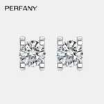 Pendientes de moissanita de 0,3-1CT para mujer, plata pura S925, cabeza de toro clásica, diamante de laboratorio, joyería de lujo para boda 1 Pendientes de moissanita de 0,3-1CT para mujer, plata pura S925, cabeza de toro clásica, diamante de laboratorio, joyería de lujo para boda 1