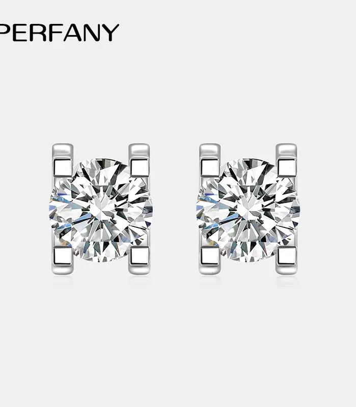 Pendientes de moissanita de 0,3-1CT para mujer, plata pura S925, cabeza de toro clásica, diamante de laboratorio, joyería de lujo para boda 1